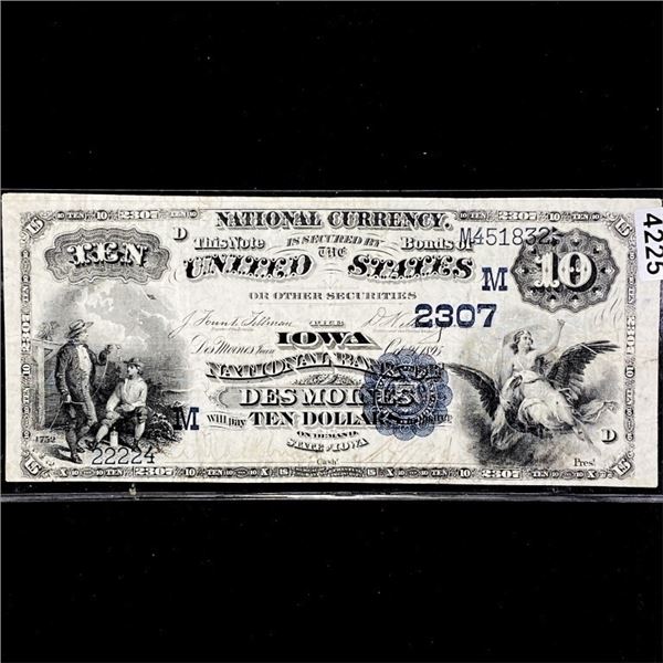 $10 Iowa NB of Des Moines LG National Currency