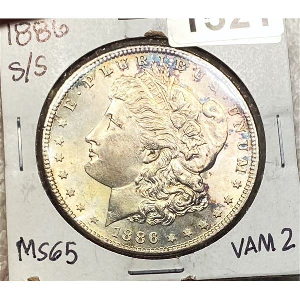 1886-S/S Morgan Silver Dollar GEM BU