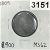 Image 1 : 1809 Classic Head Half Cent -MS62