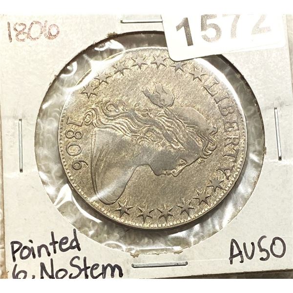 1806 Point 6, No Stm Draped Bust Half Dollar HIGH