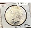 Image 1 : 1927 Silver Peace Dollar GEM BU