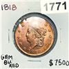 Image 1 : 1818 Large Cent - GEM BU RD