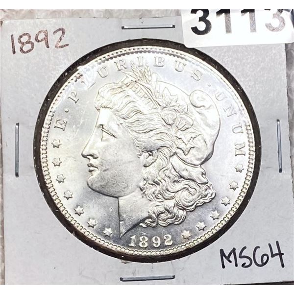1892 Morgan Silver Dollar CHOICE BU