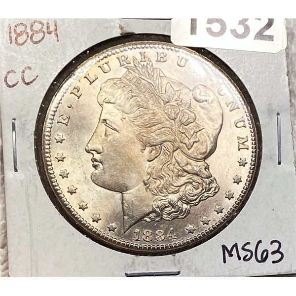 1884-CC Morgan Silver Dollar NEAR GEM BU