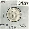 1917 Standing Liberty Quarter -MS65 T2
