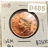 Image 1 : 1818 Classic Head Cent GEM BU