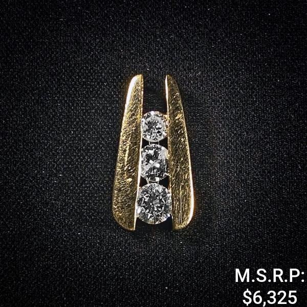 2.4 DWT 14 KT Gold Pendant w/ Dimds