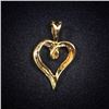 Image 2 : 1.6 DWT 14 KT Gold Heart Pendant w/ Dimd Lining