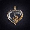 Image 2 : 1.9 DWT 14 KT Gold Heart Pendant w/ Dimd Lining