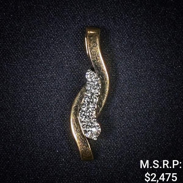 2.6 DWT 14 KT Gold Pendant w/ Dimds