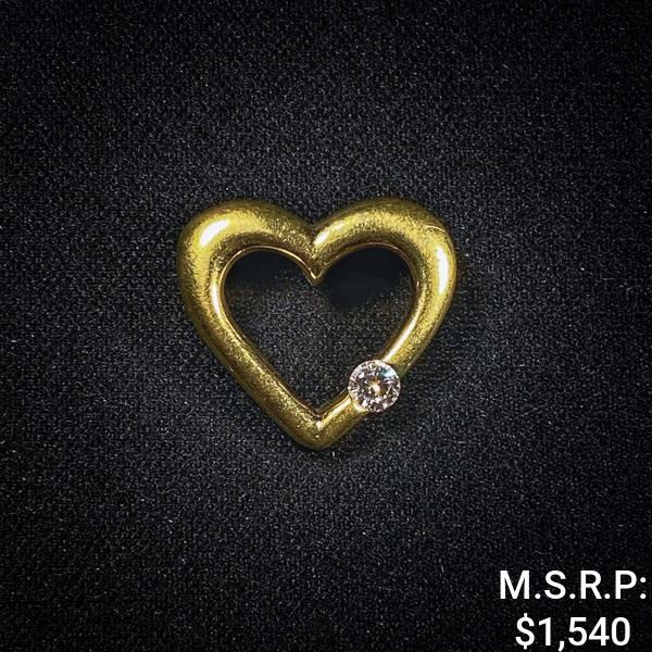 1.2 DWT 18 KT Gold Hrt Pendant w/ Dimd