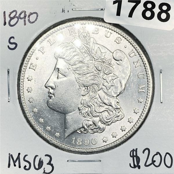 1890-S Morgan Silver Dollar -MS63