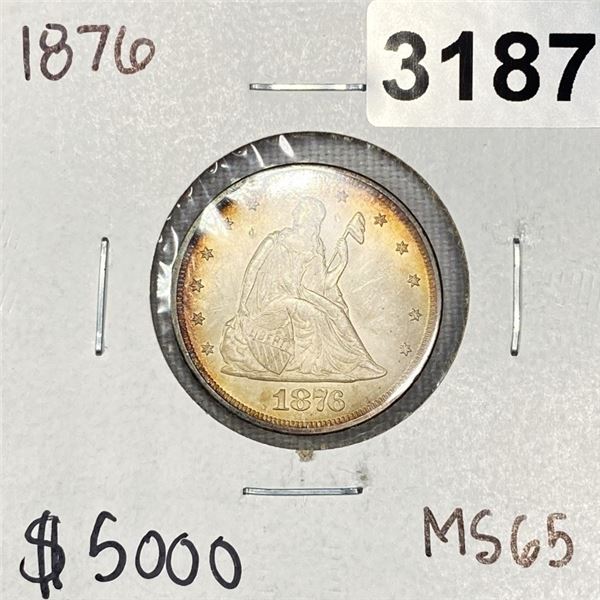 1876 Seated Liberty Quarter -MS65
