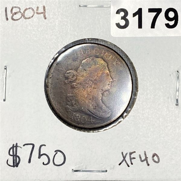 1804 Draped Bust Half Cent -XF40