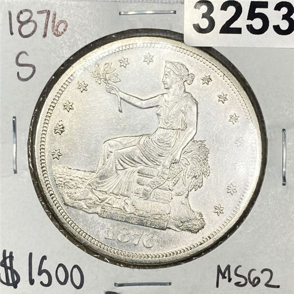 1876-S Silver Trade Dollar -MS62