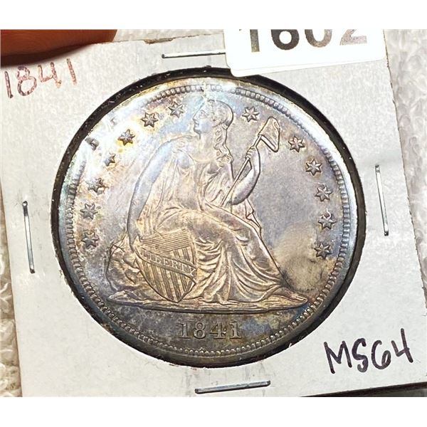 1841 Seated Liberty Dollar NEAR GEM BU