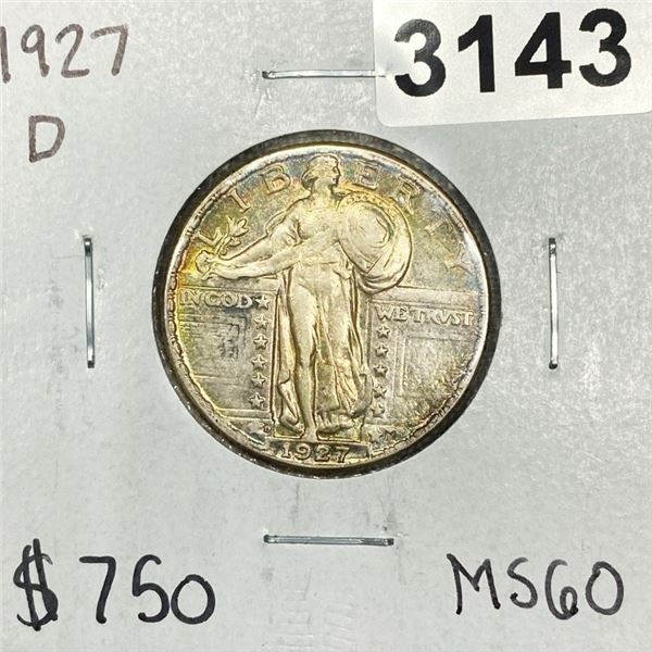 1927-D Standing Liberty Quarter -MS60