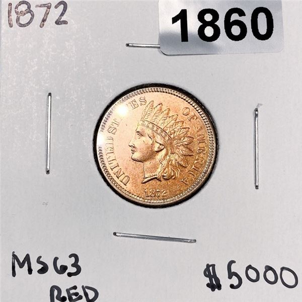 1872 Indian Head Cent -MS63 RD