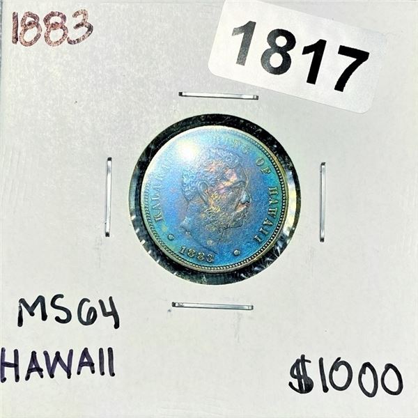 1883 Kingdom of Hawaii Dime -MS64