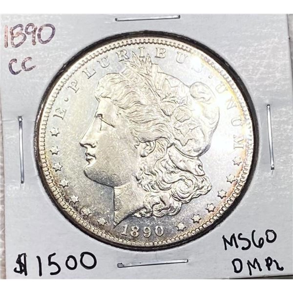1890-CC DMPL Morgan Silver Dollar BU