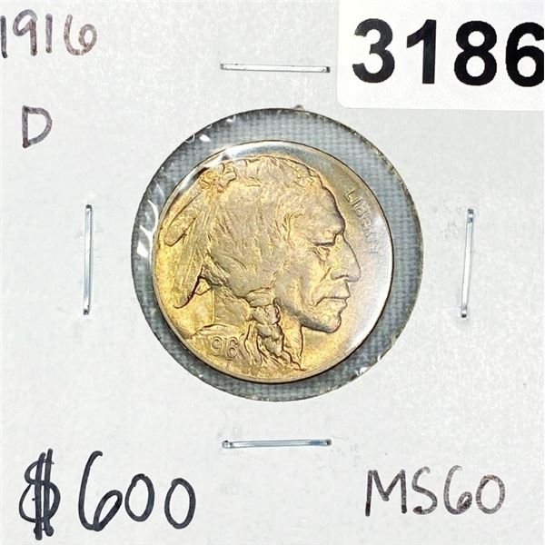 1916-D Buffalo Nickel -MS60