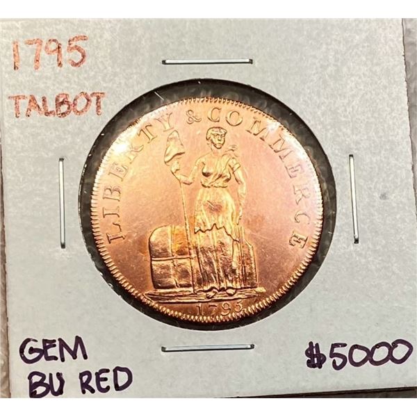 1795 One Cent "Talbot Allum & Lee" GEM BU RED