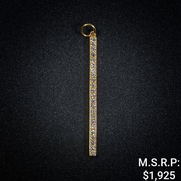 1.2 DWT 18 KT Gold Pendant w/ Dimd Lining
