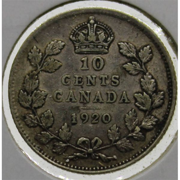 1920 CANADA SILVER 10 CENT COIN