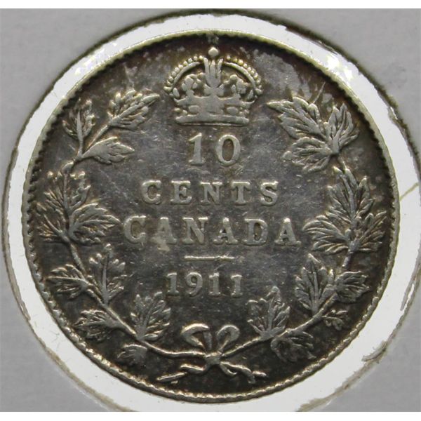 1911 CANADA SILVER 10 CENT COIN