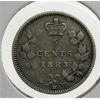 Image 1 : 1883 H SMALL CANADA SILVER 5 CENTS COIN