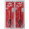 Image 1 : 2 NEW MILWAUKEE 3/8" SHANK SMALL HOLE SAW ARBORS