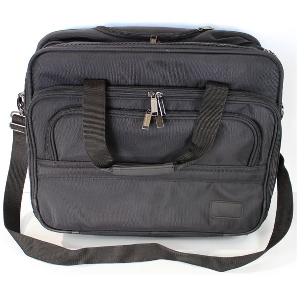 SAMBORO BLACK LAPTOP BRIEFCASE W/WHEELS AND HANDLE