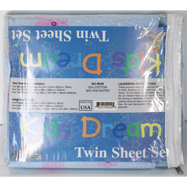 NEW KIDS DREAM TWIN SHEET SET