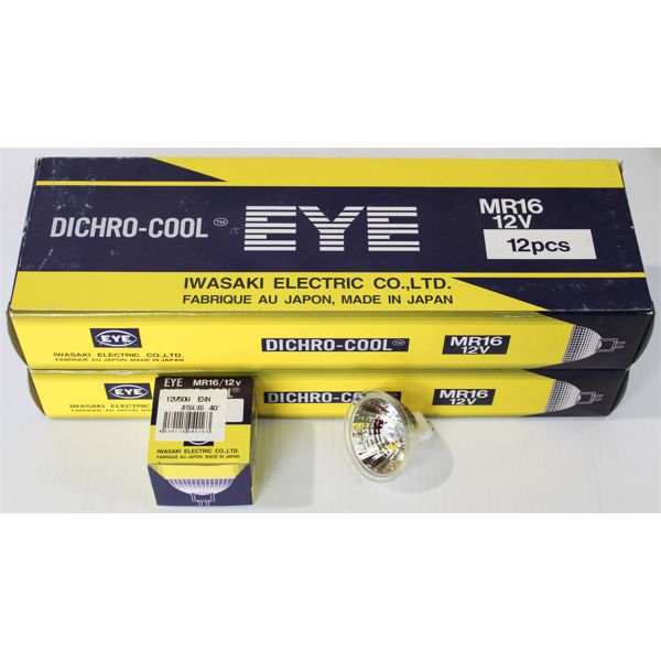 BOX OF NEW EYE DICHRO COOL BULBS - MR16 12V 