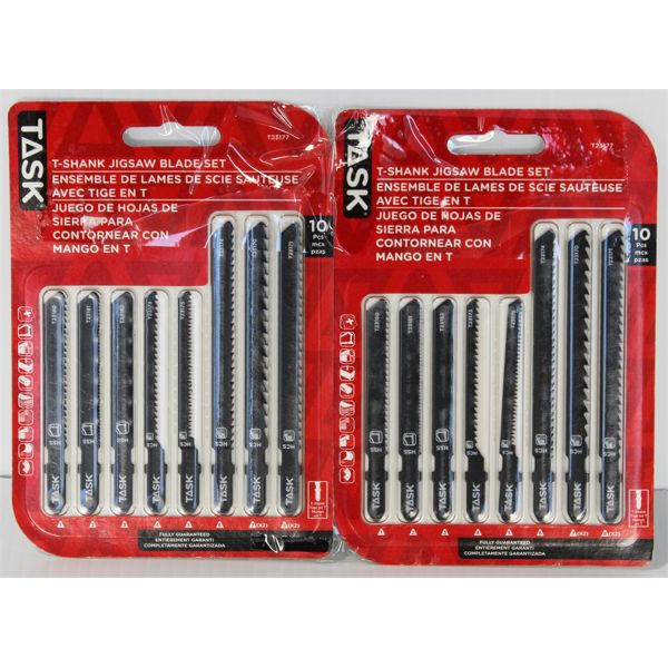 TWO NEW TASK USHANK JIGSAW 10PCS BLADE SET