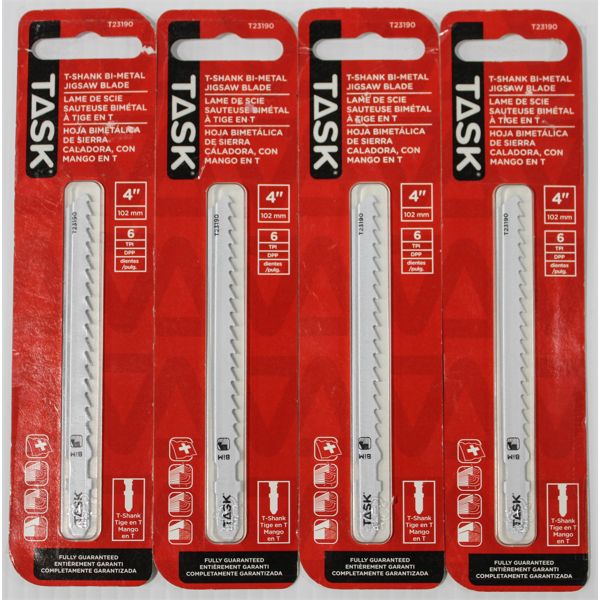 4 NEW 4" TASK T-SHANK CARBIDE GRIT JIGSAW BLADES