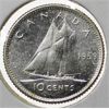 Image 1 : 1959 CANADA SILVER 10 CENTS COINS