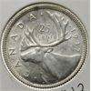 Image 1 : 1937 CANADA SILVER 25 CENTS COIN
