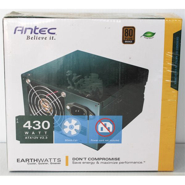 ANTEC EARTHWATTS 430D 80 PLUS BRONZE POWER SUPPLY