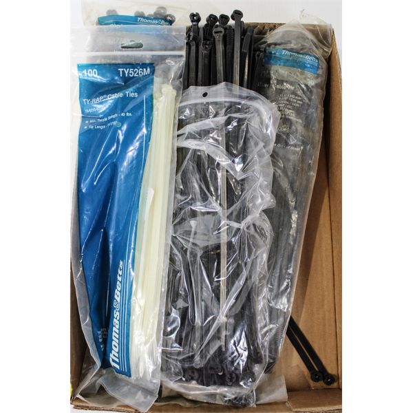 FLAT OF 11"-13" CABLE TIES, CLEAR AND BLACK