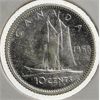 Image 1 : 1965 CANADA SILVER 10 CENTS COIN