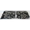 Image 1 : Black Stretchy Nylon Fabric w/White Floral Detailing