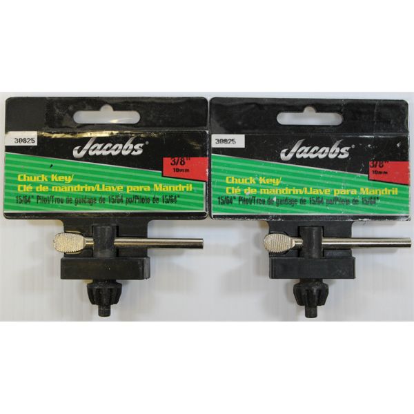 TWO NEW JACOBS 3/8" CHUCK KEYS