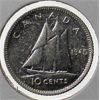 Image 1 : 1945 CANADA SILVER 10 CENTS COIN