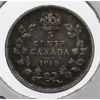 Image 1 : 1910 ROUND LEAVES CANADA SMALL SILVER 5 CENTS COIN