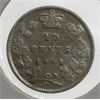 Image 1 : 1901 CANADA SILVER 10 CENTS COIN