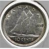 Image 1 : 1938 CANADA SILVER 10 CENTS COIN