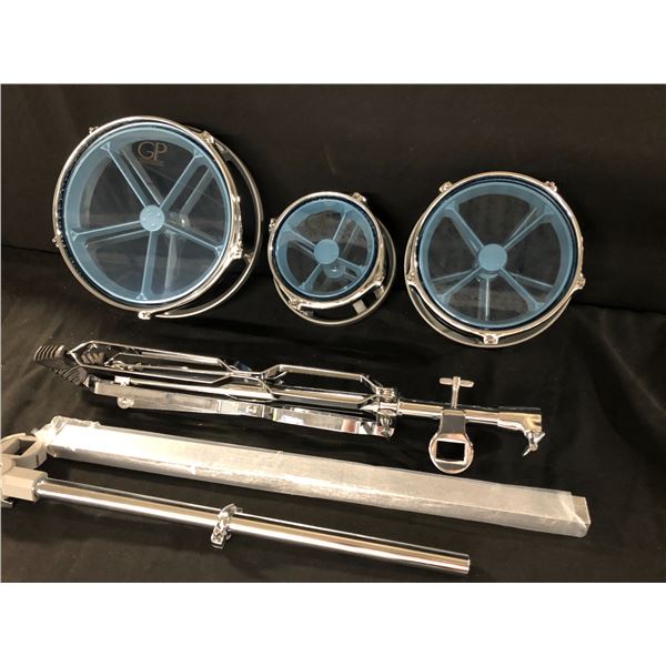 GRANITE PERCUSSION ROTOTOM SET WITH ADJUSTABLE STAND (6, 8, 10-INCH), NEW, NEVER USED, STILL IN