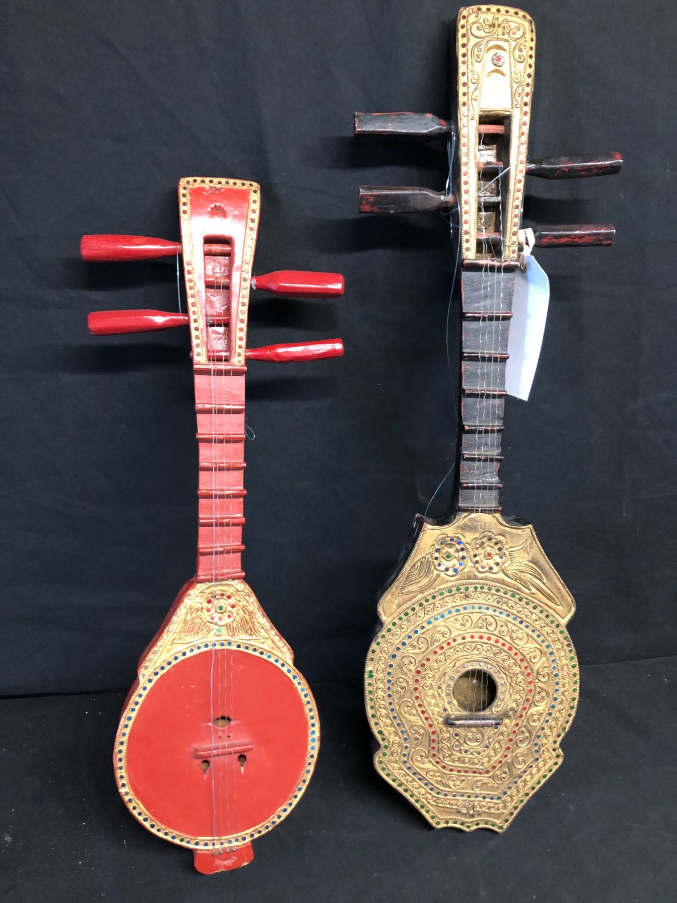 TWO(2) NORTHERN THAI SUENG GUITARS ETHNIC TRADITIONAL MUSIC INSTRUMENT ...