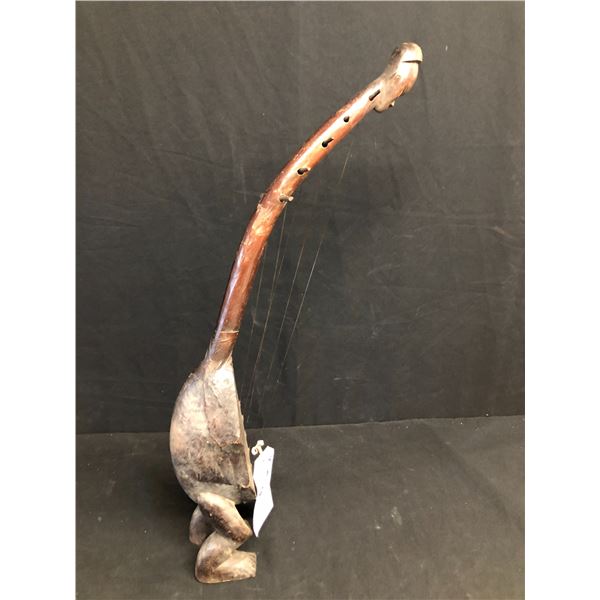RARE AND VALUABLE ANTIQUE MANGBETU HARP. AFRICAN TRIBAL ART OBJECT. 5 ...